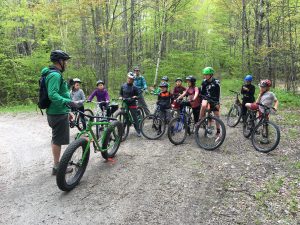 Group of kids biking