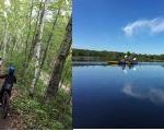biking and canoeing
