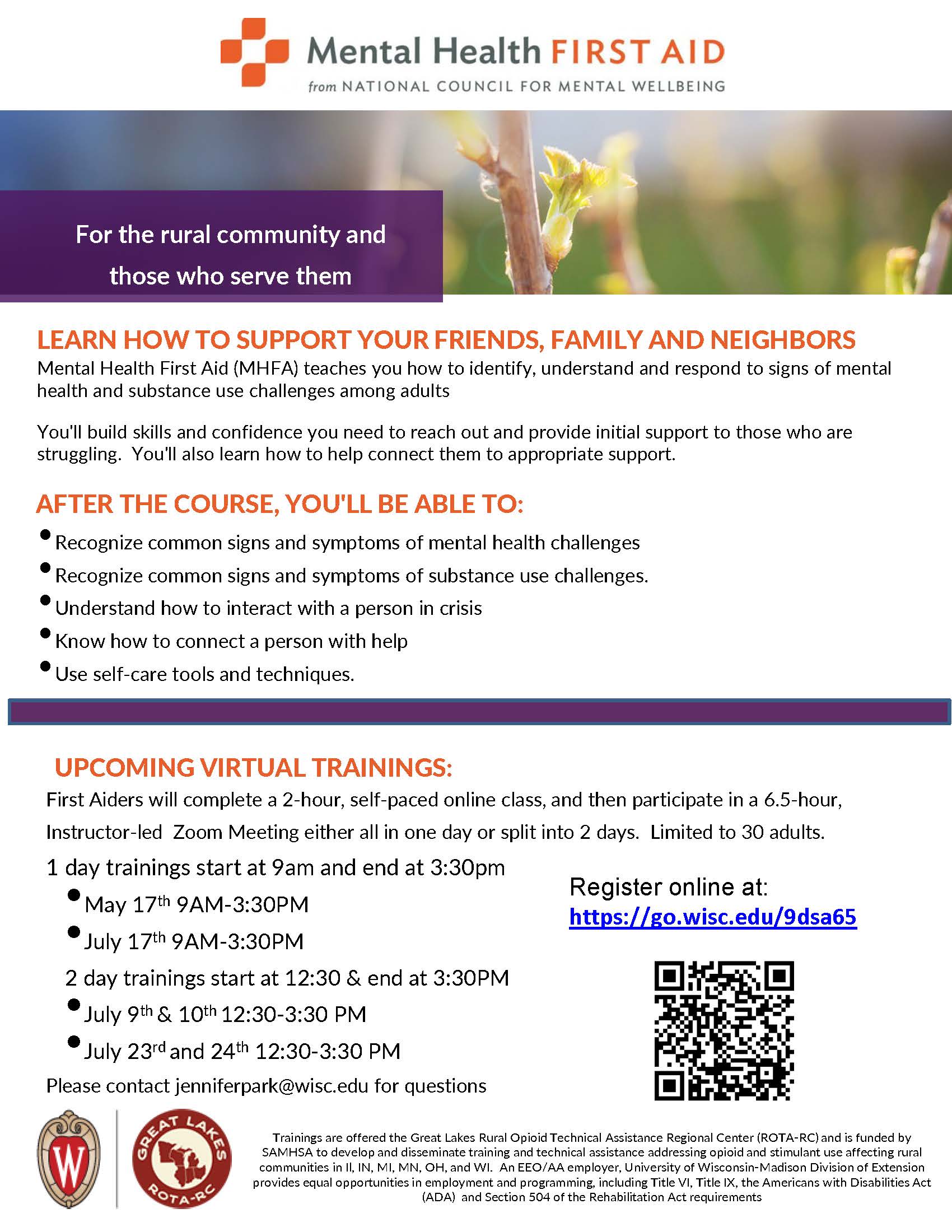 Adult Mental Health First Aid Flyer