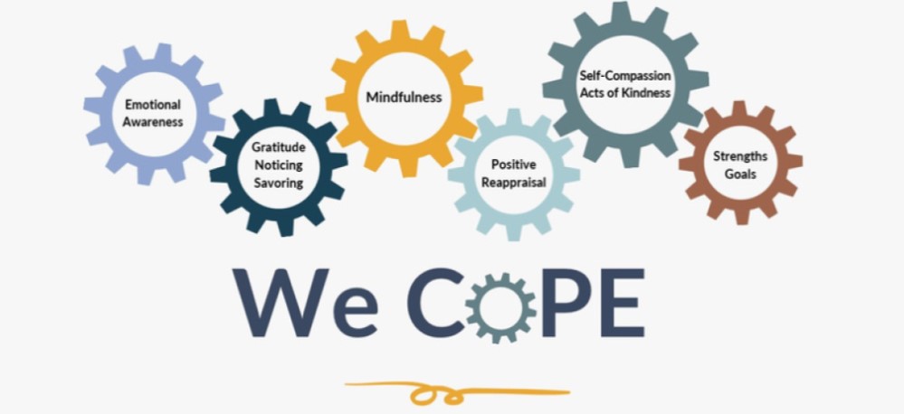 We COPE logo with gears