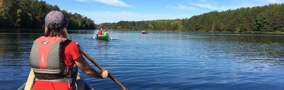 Canoeing red life jacket