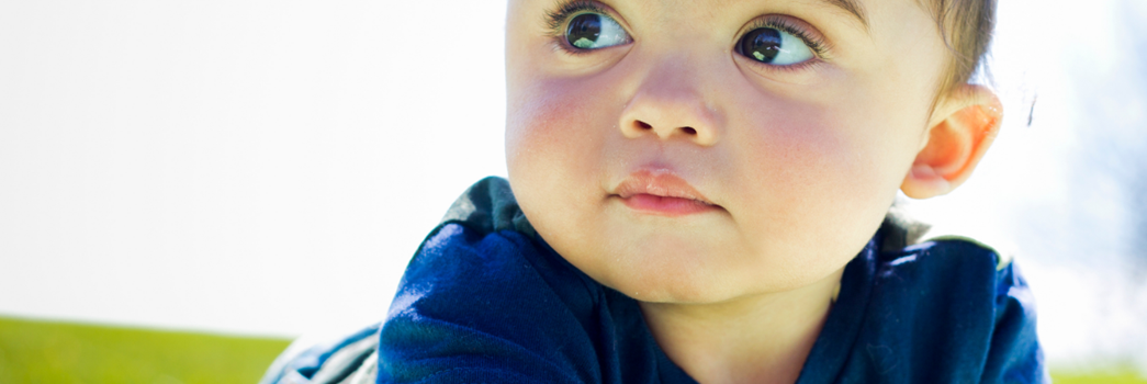baby looking up