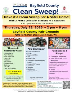 2026 Bayfield County Clean Sweep – Household Hazardous Waste Collection Event